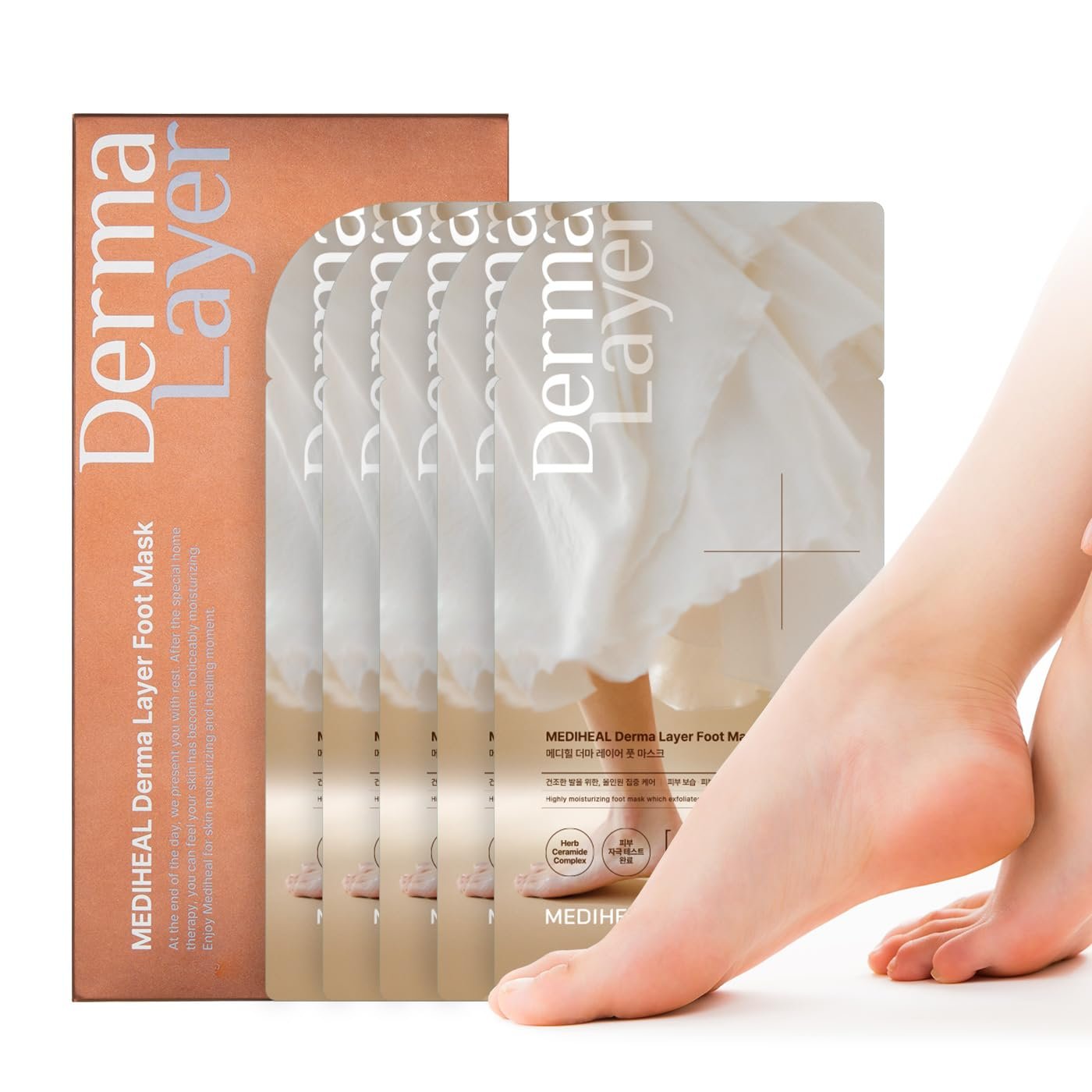 MEDIHEAL Derma Layer Foot Mask 18ml X 5ea - Image 2